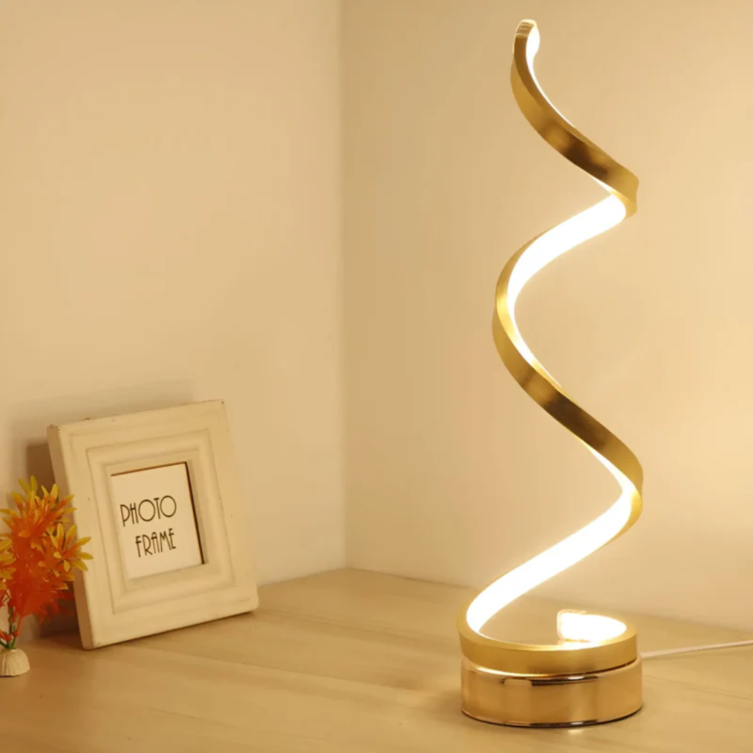 Dimmable Modern Spiral Table Lamp with Energy-Efficient LED