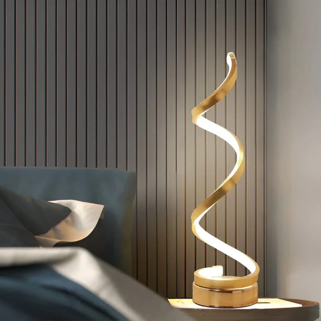 Dimmable Modern Spiral Table Lamp with Energy-Efficient LED