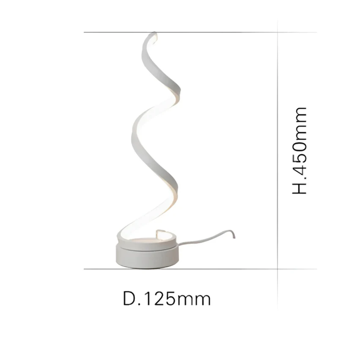 Dimmable Modern Spiral Table Lamp with Energy-Efficient LED