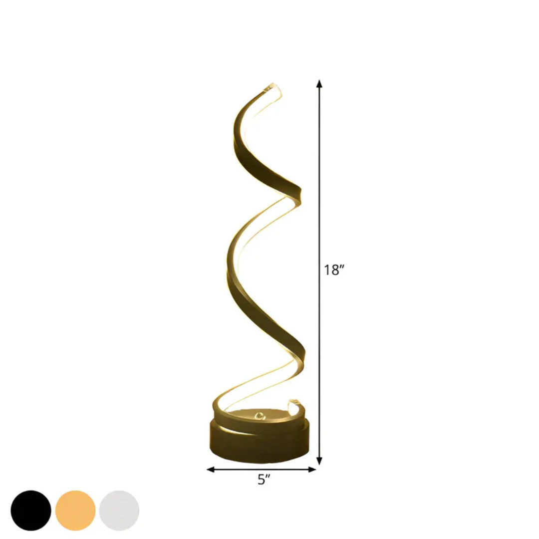 Dimmable Modern Spiral Table Lamp with Energy-Efficient LED