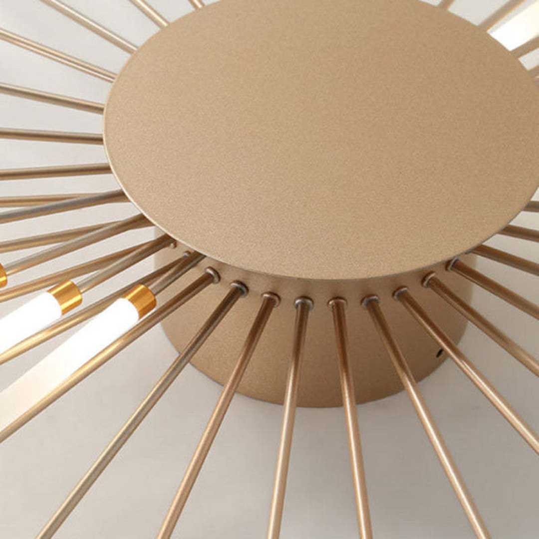 Modern 12-Light Ceiling Lamp with Metal and Acrylic Arms