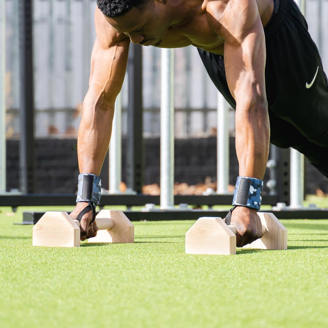 Wooden Push-Up Bars for Calisthenics - Non-Slip Ergonomic Stands