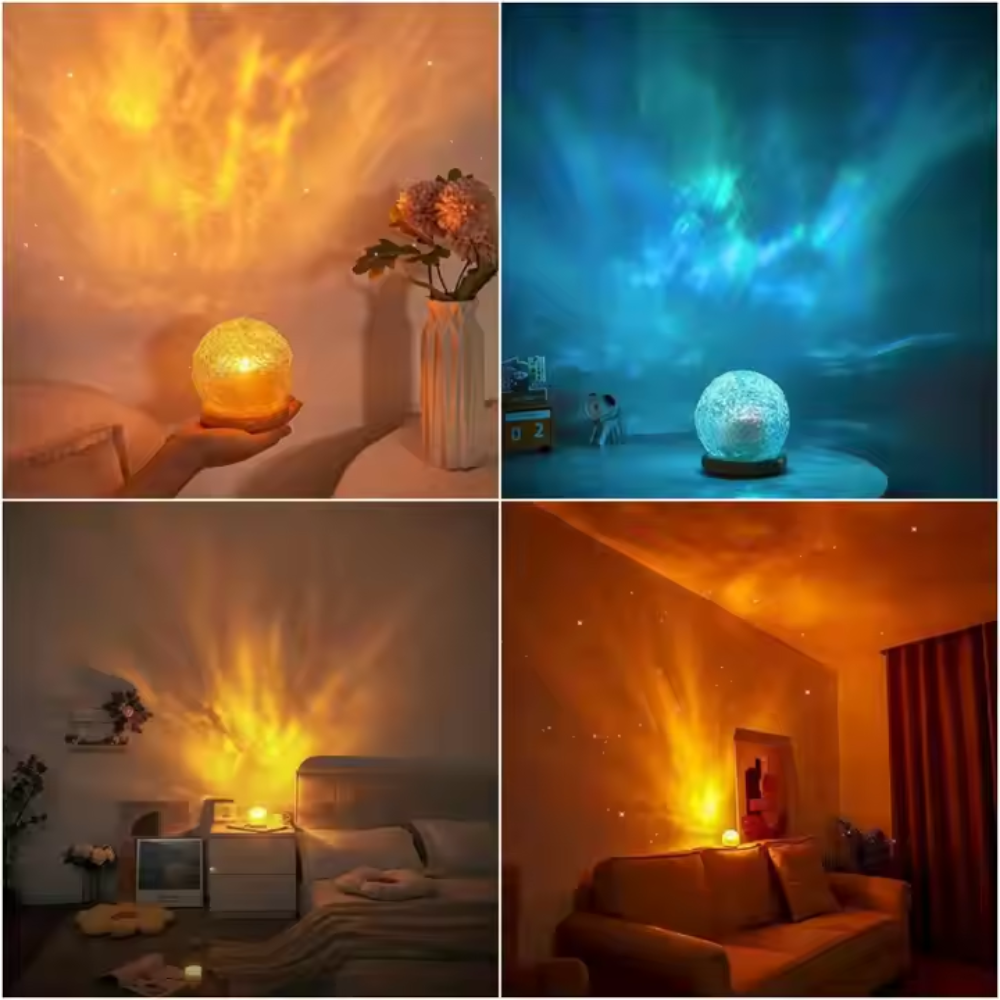 Unique Wave Effect LED Table Lamp with Crystal Design