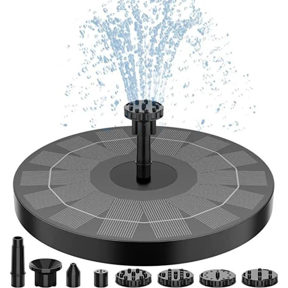 Solar-Powered Floating Fountain with 8 Fountain Heads