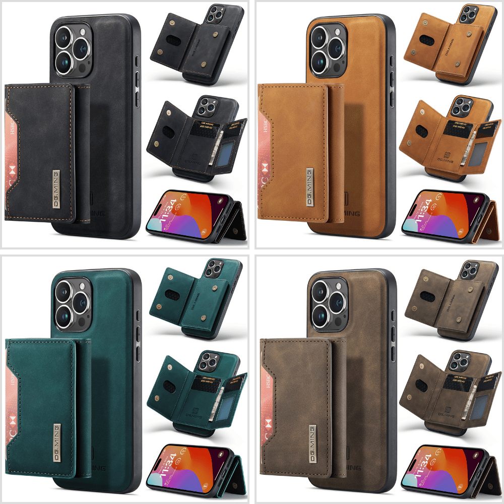 2-in-1 Magnetic iPhone Case with Detachable Leather Wallet