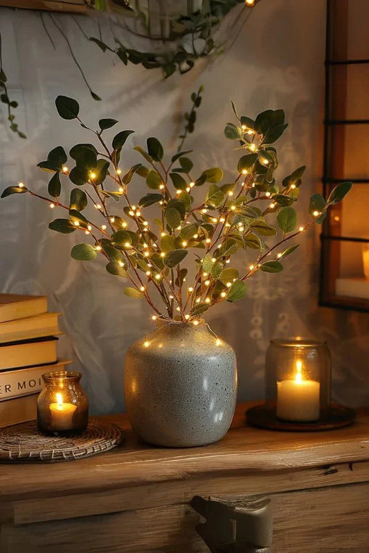 LED Flower Branch Lights - Battery-Powered Floral Table Decor