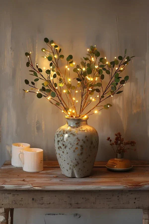 LED Flower Branch Lights - Battery-Powered Floral Table Decor