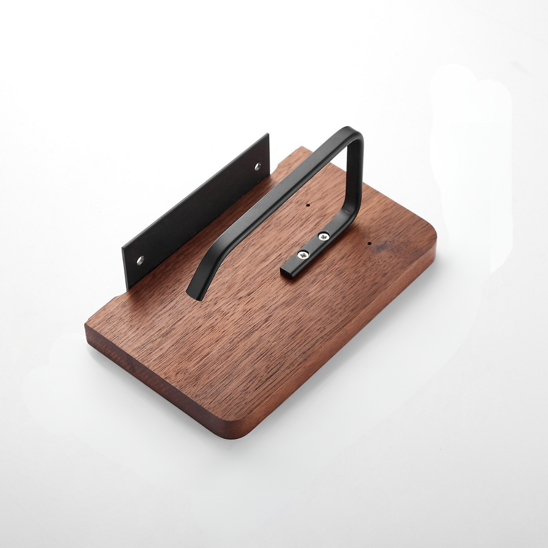 Wooden Toilet Paper and Towel Holder with Shelf