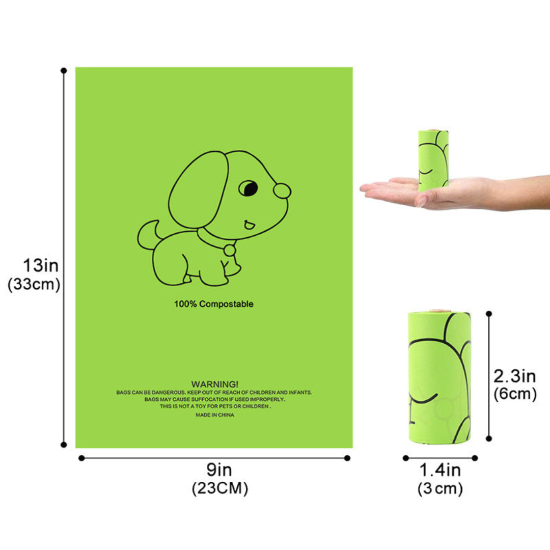 Biodegradable Poop Bags with Leak-Proof Dispenser - 120 Count