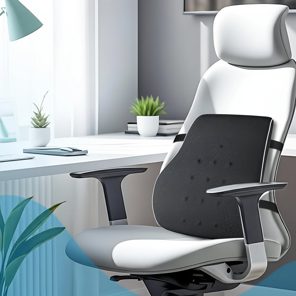 Ergonomic Lumbar Support Pillow with Mesh Cover for Office Chairs