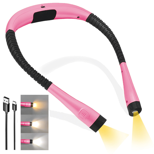 Rechargeable LED Neck Reading Light with 3 Color Modes and Timer