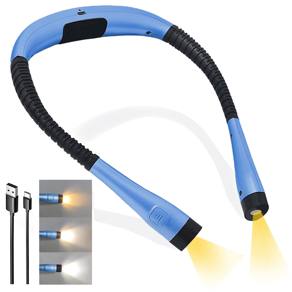 Rechargeable LED Neck Reading Light with 3 Color Modes and Timer