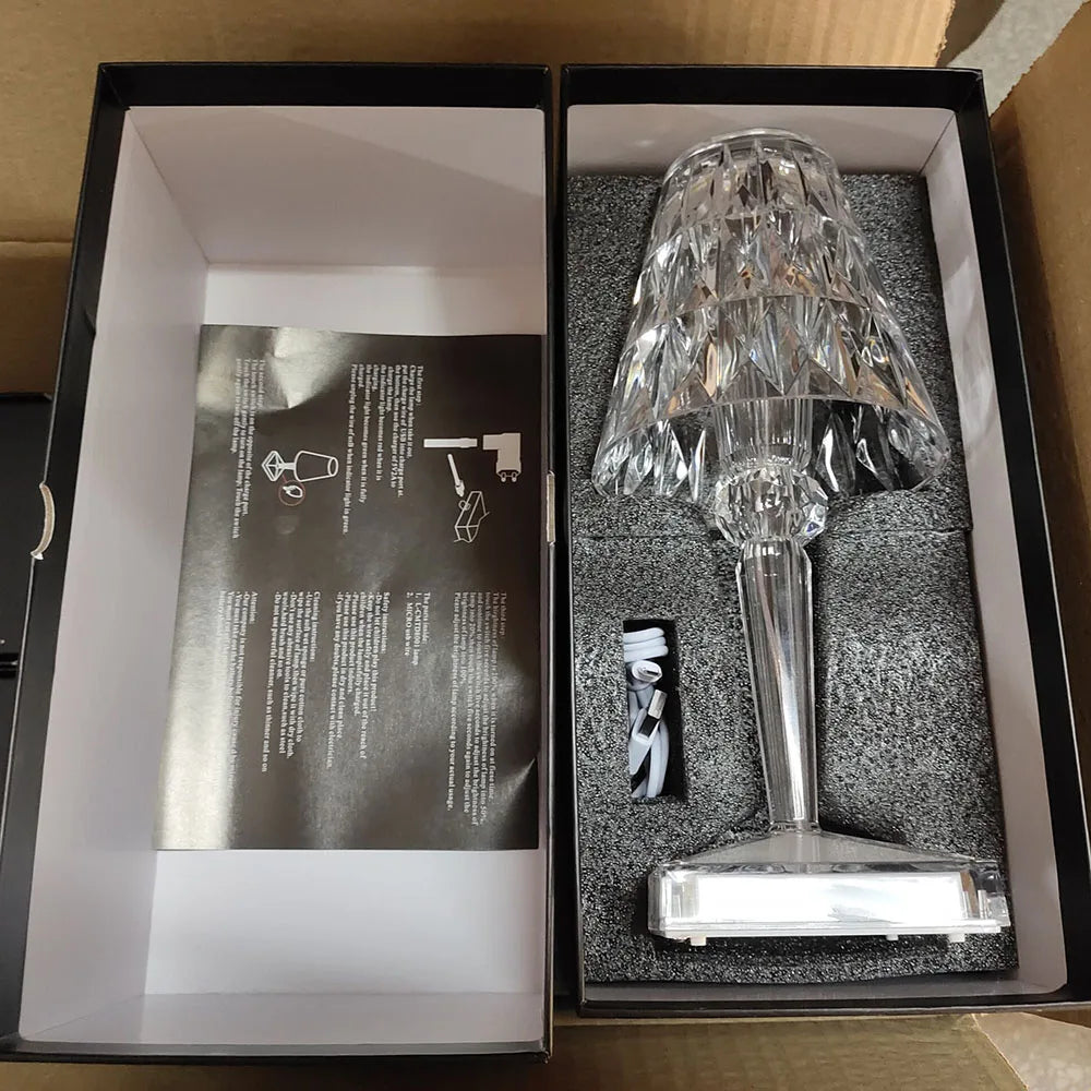 Dimmable Acrylic Crystal Table Lamp - Energy Efficient Design