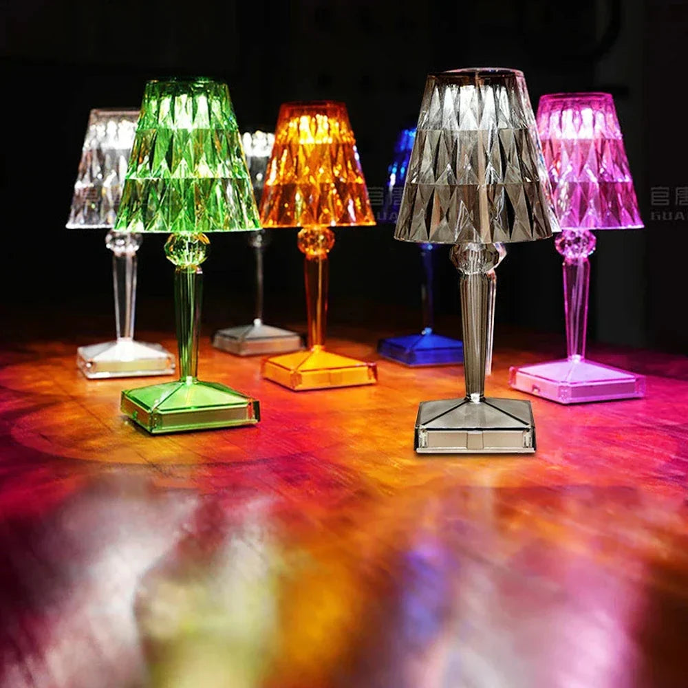 Dimmable Acrylic Crystal Table Lamp - Energy Efficient Design
