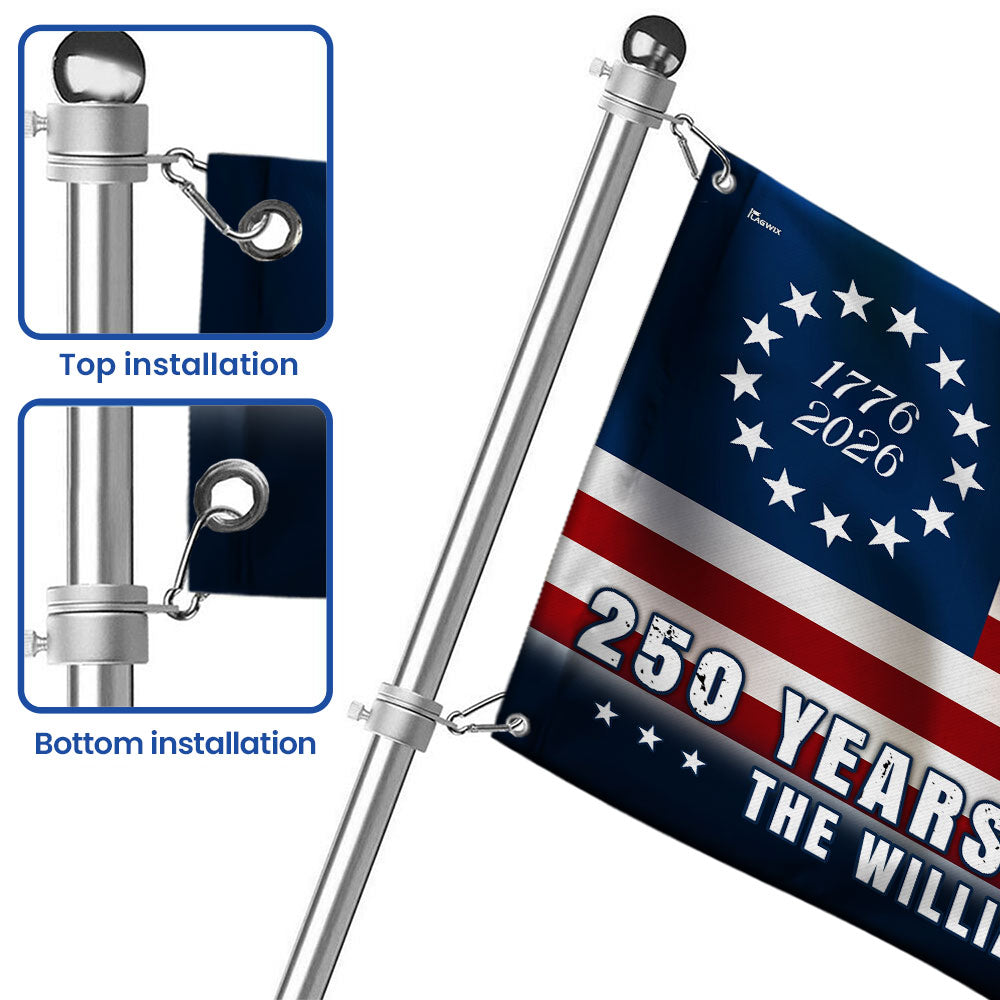 Personalized Betsy Ross Eagle Grommet Flag 250 Years of Freedom