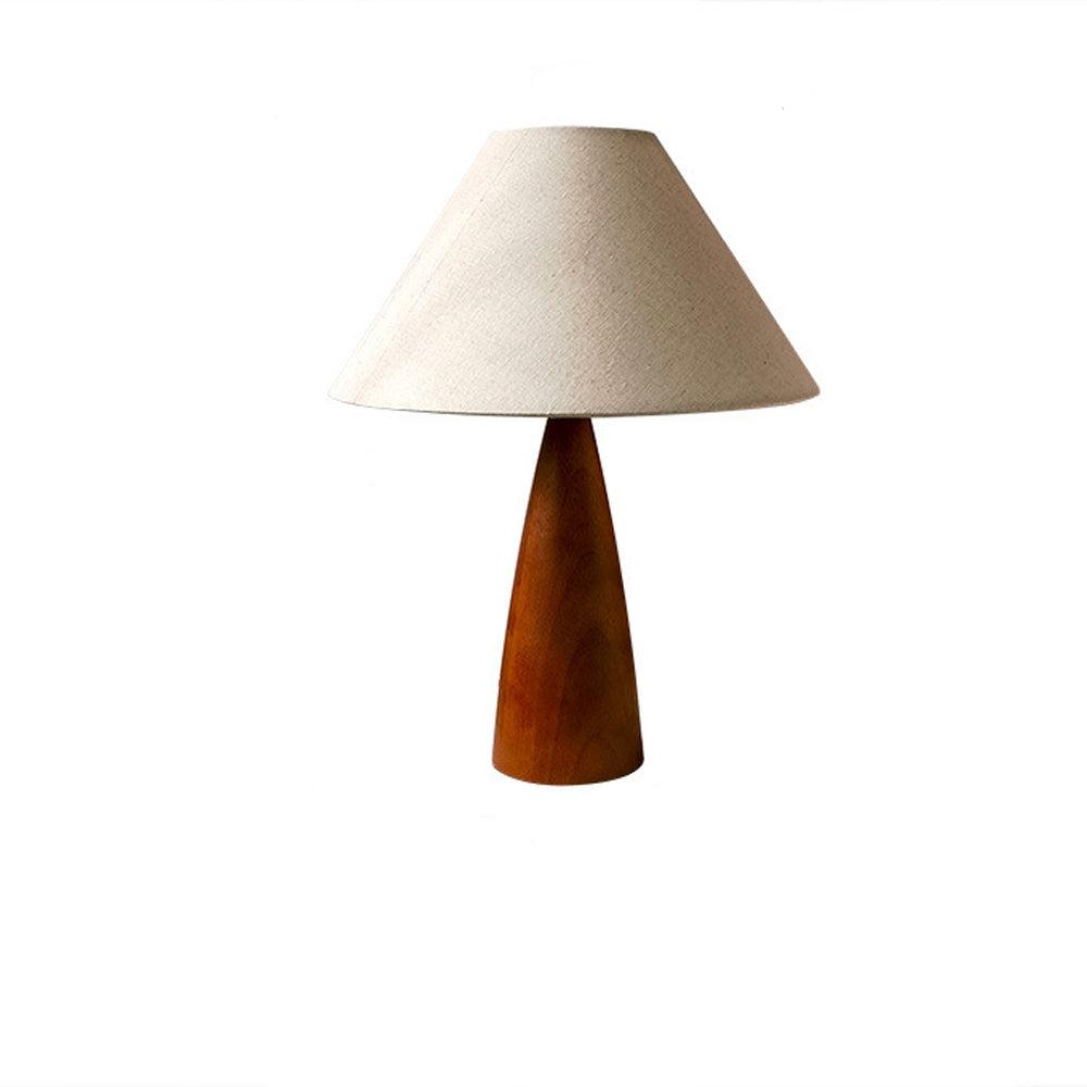 Classic Wooden Table Lamp with Cream Shade