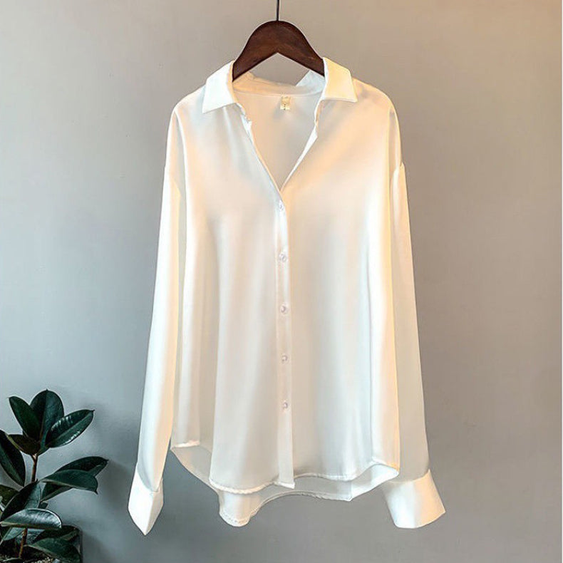 Lightweight Summer Women's Blouse with Elegant Collar