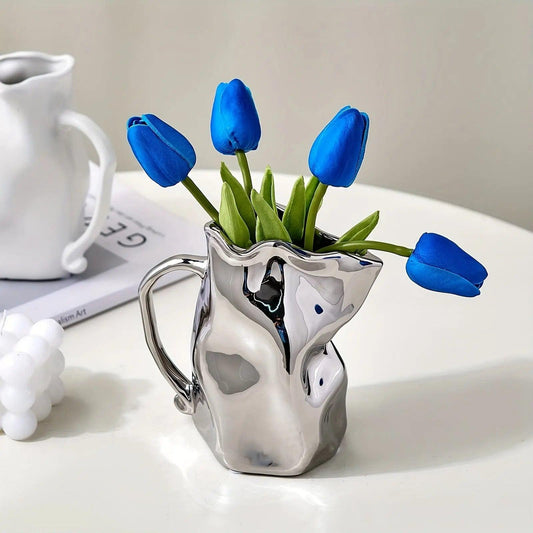 Modern Ceramic Vase with Lustrous Finish