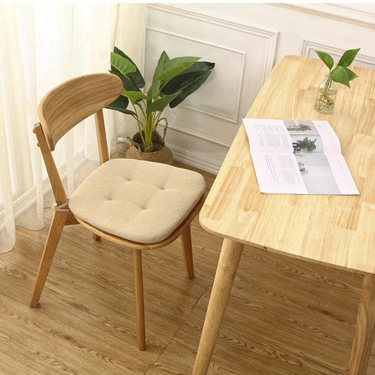 Tufted Microfiber Chair Cushion with Tie Straps