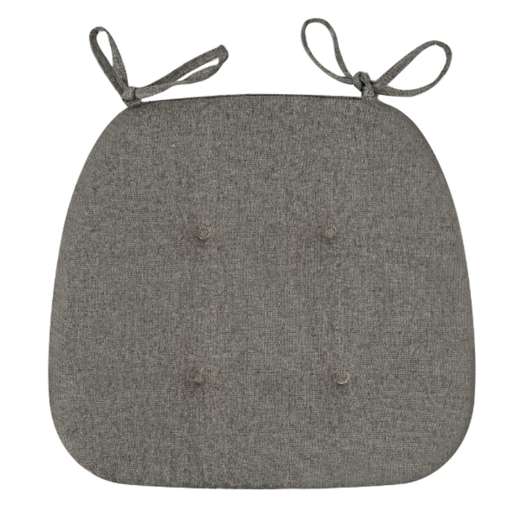 Tufted Microfiber Chair Cushion with Tie Straps