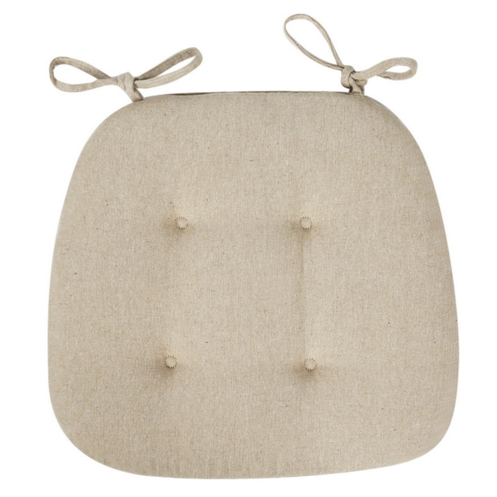 Tufted Microfiber Chair Cushion with Tie Straps