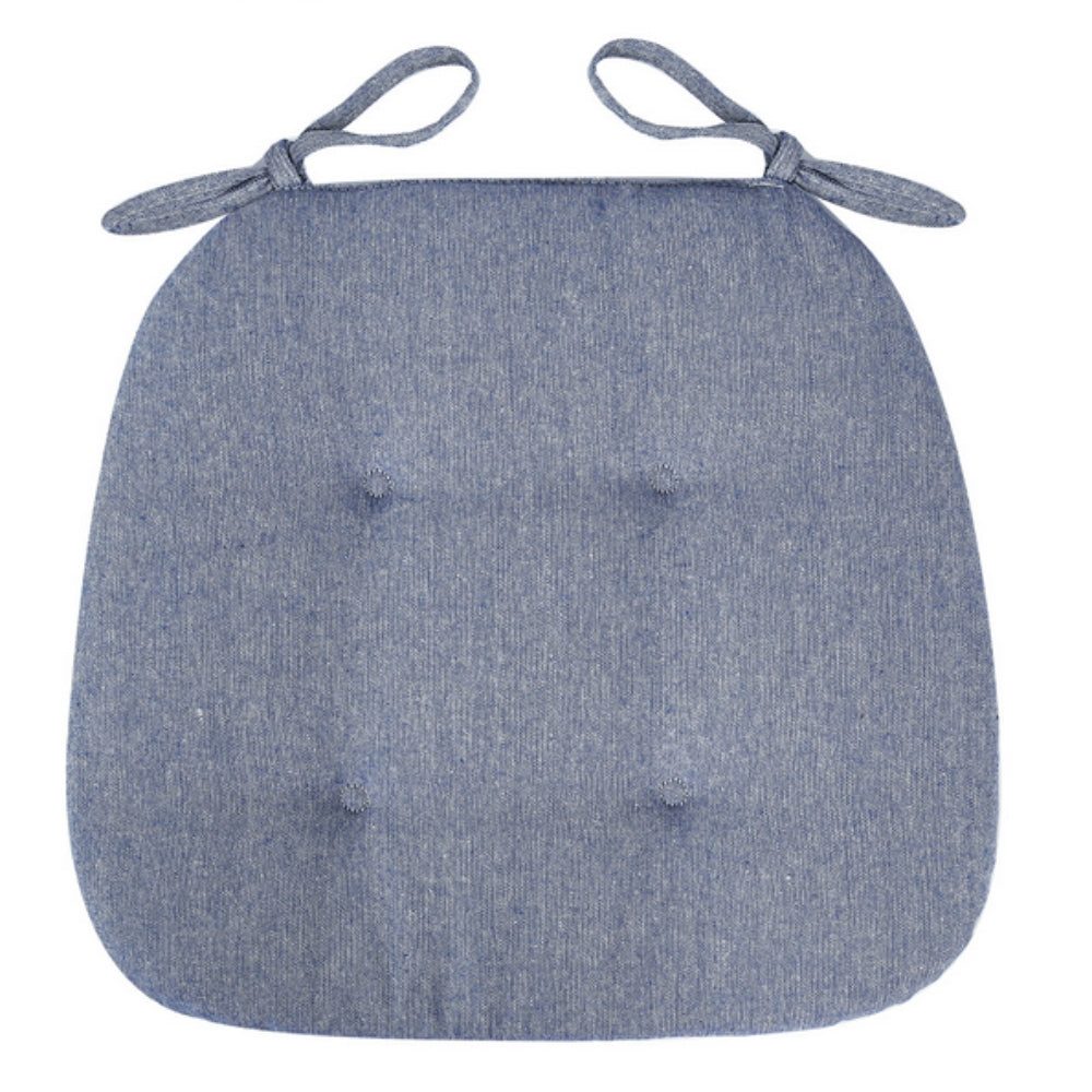 Tufted Microfiber Chair Cushion with Tie Straps