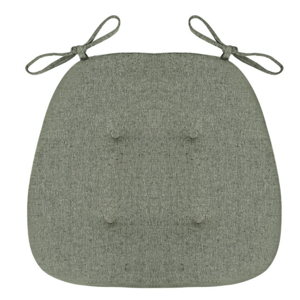 Tufted Microfiber Chair Cushion with Tie Straps