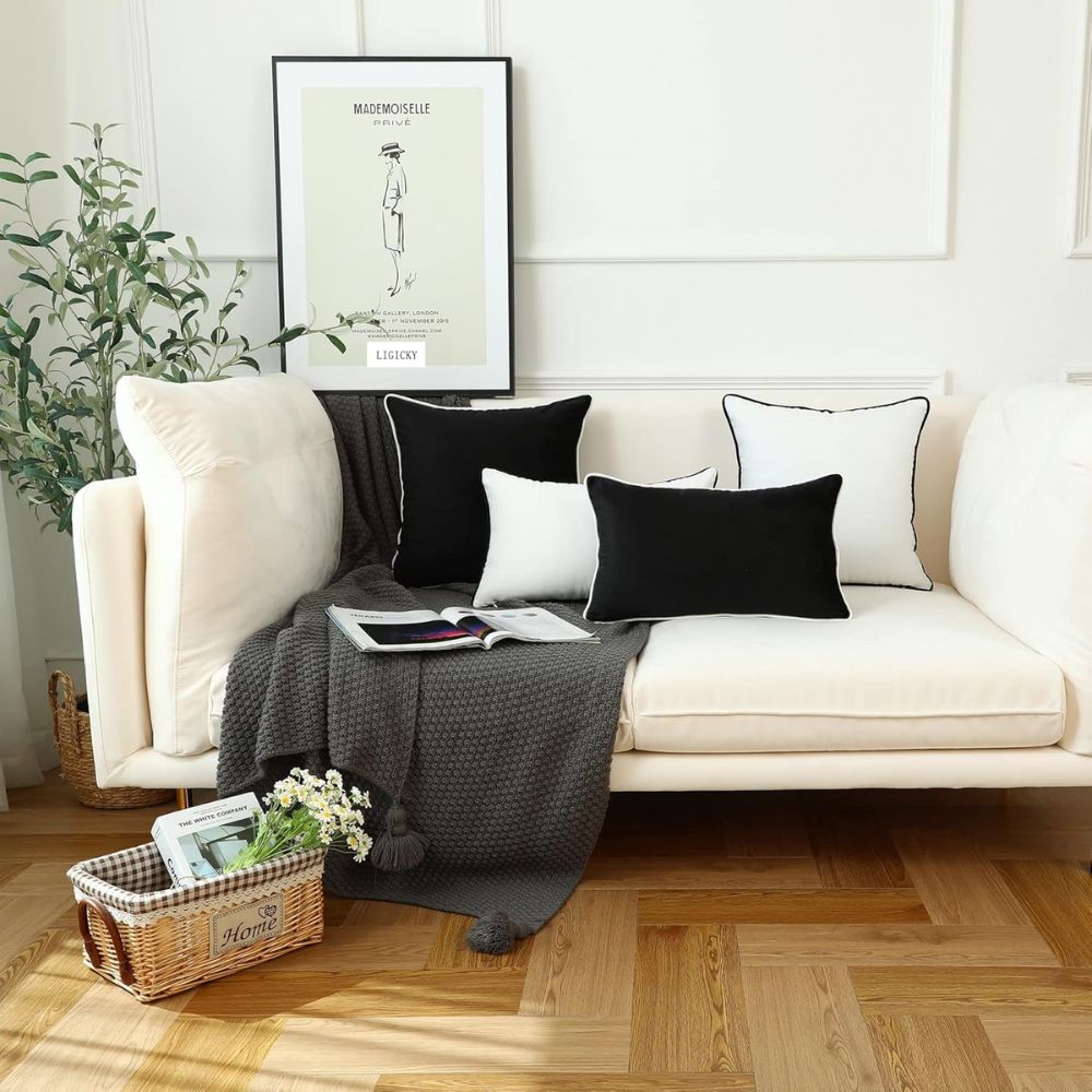Velvet Cushion Cover with Hidden Zipper