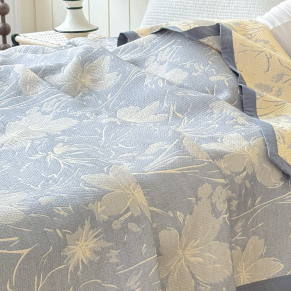 Reversible Floral Cotton Gauze Blanket