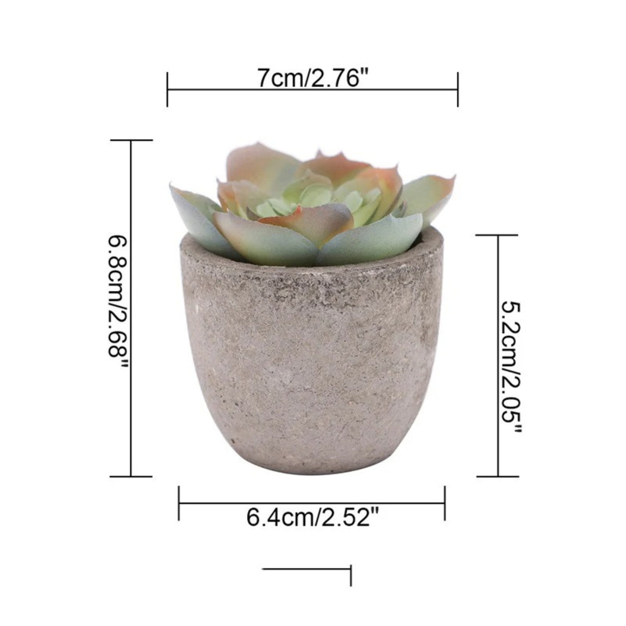 Realistic Artificial Succulent Plant in Rustic Stone Pot