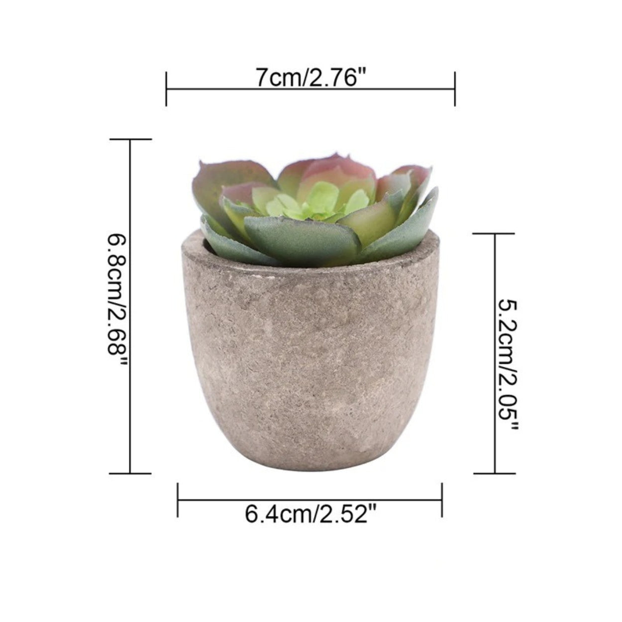 Realistic Artificial Succulent Plant in Rustic Stone Pot