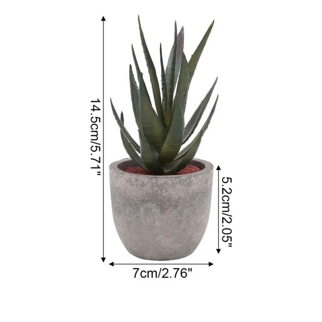 Realistic Artificial Succulent Plant in Rustic Stone Pot