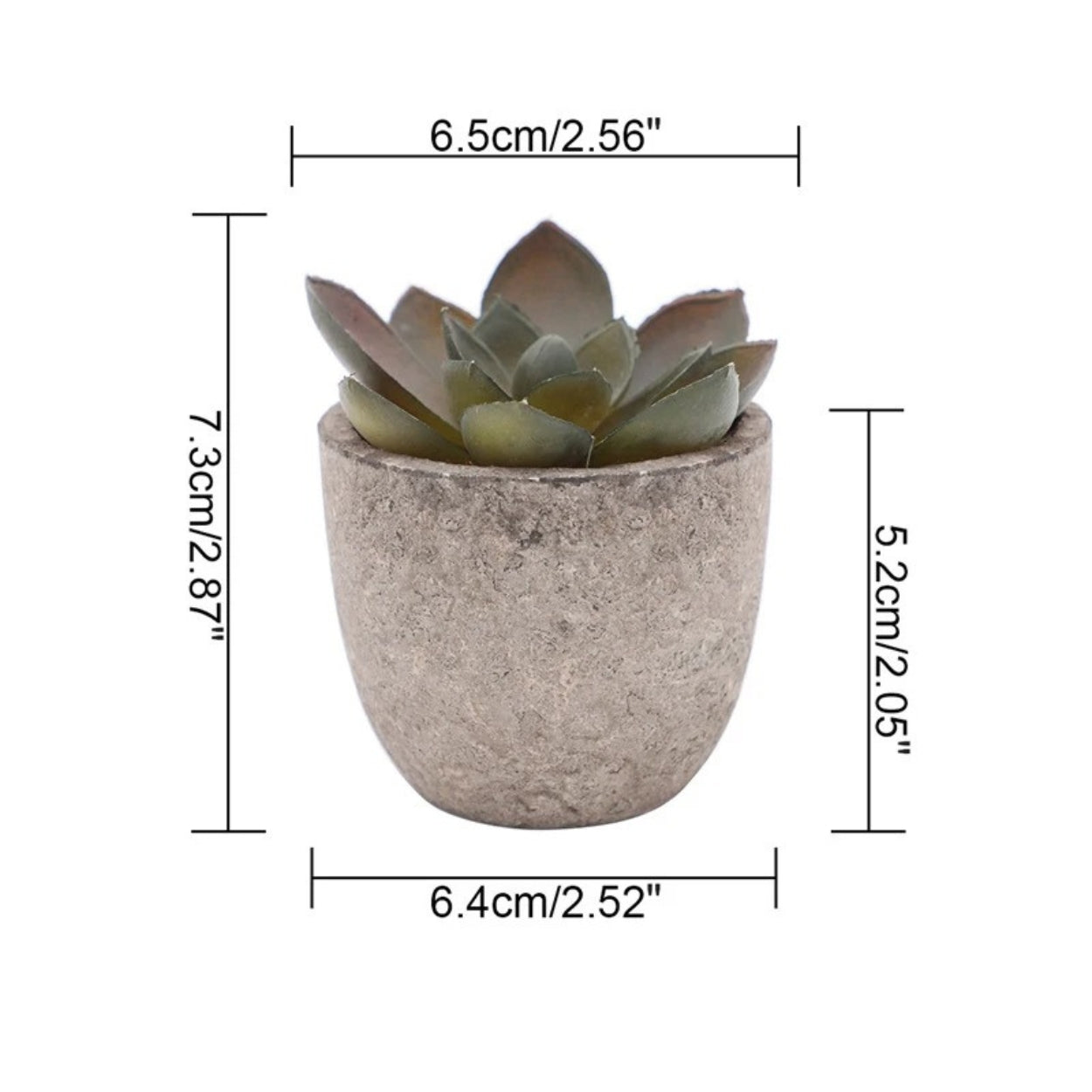 Realistic Artificial Succulent Plant in Rustic Stone Pot