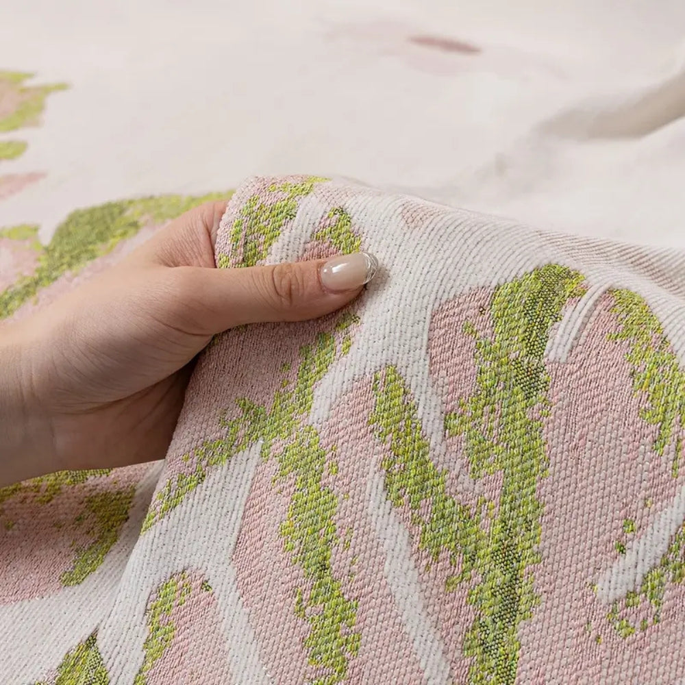 Chenille Leaf Pattern Sofa Cover - Pet-Friendly, Machine Washable