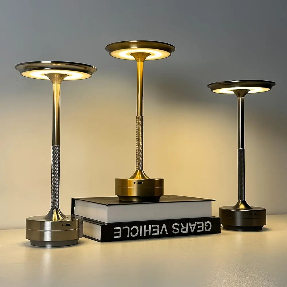 Japandi Style Wooden and Metal Table Lamp