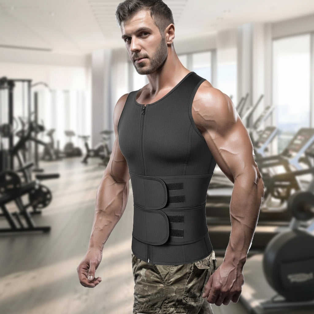 Neoprene Sauna Vest for Men - Slimming Core Support Fitness Gear
