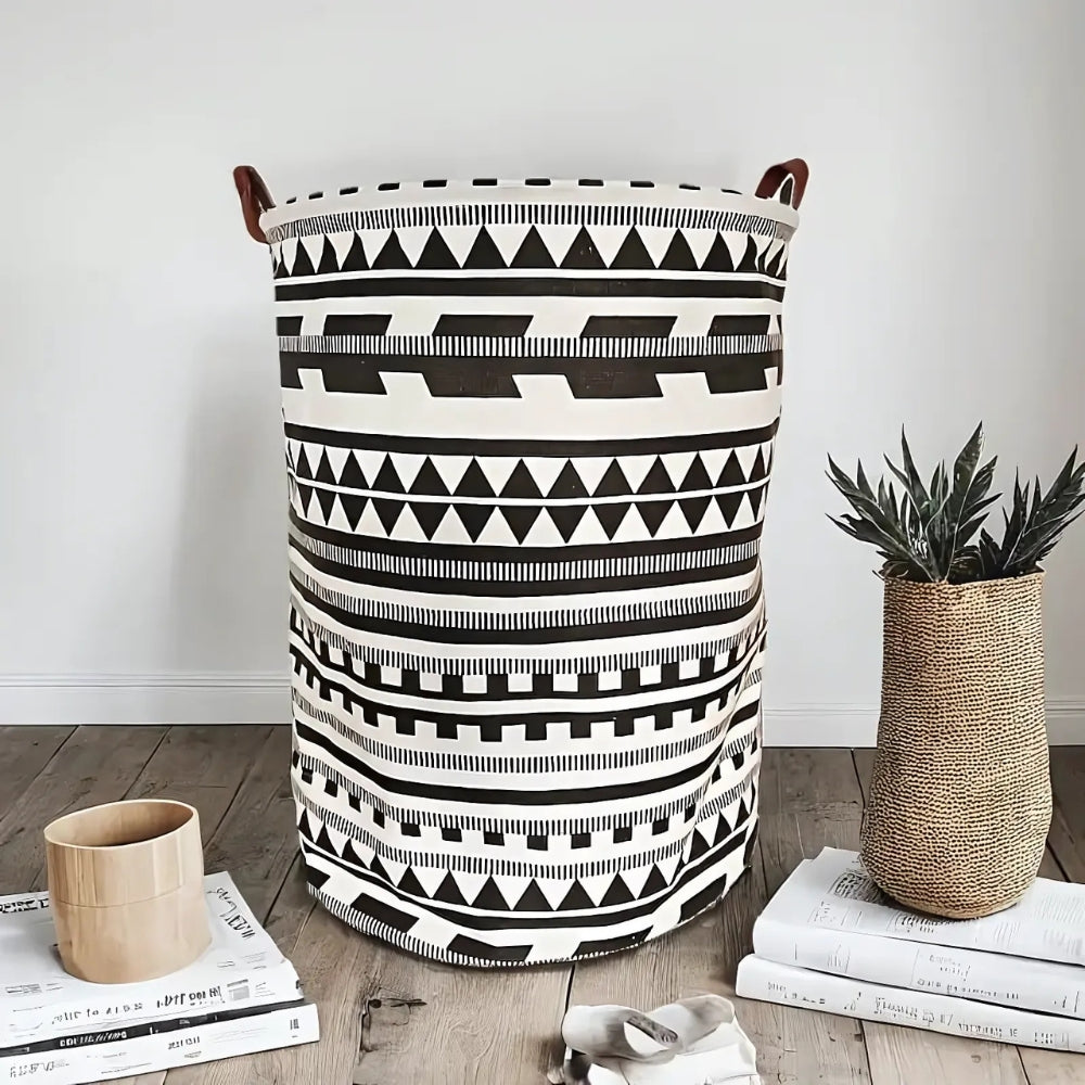 Foldable Tribal Laundry Basket with Handles