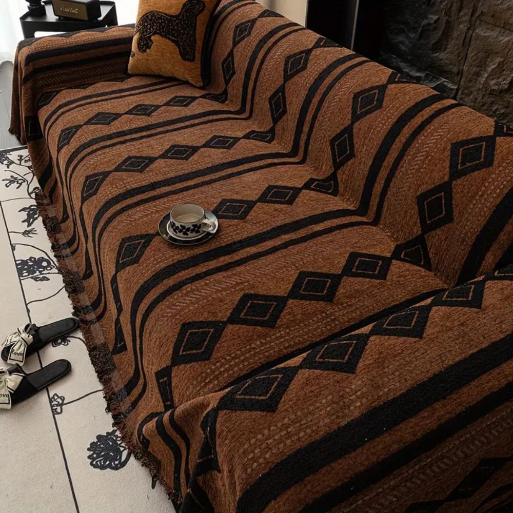 Boho Microfiber Sofa Cover in Vibe Tide