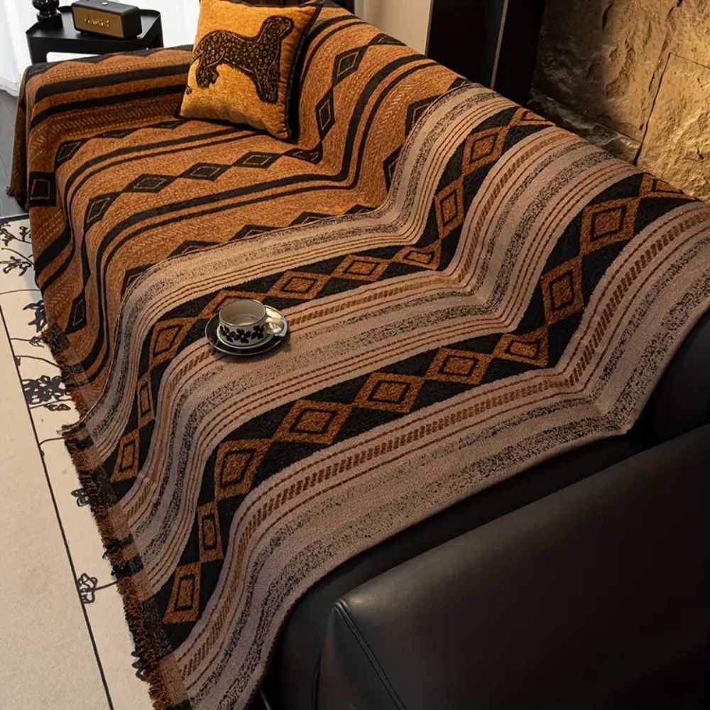 Boho Microfiber Sofa Cover in Vibe Tide