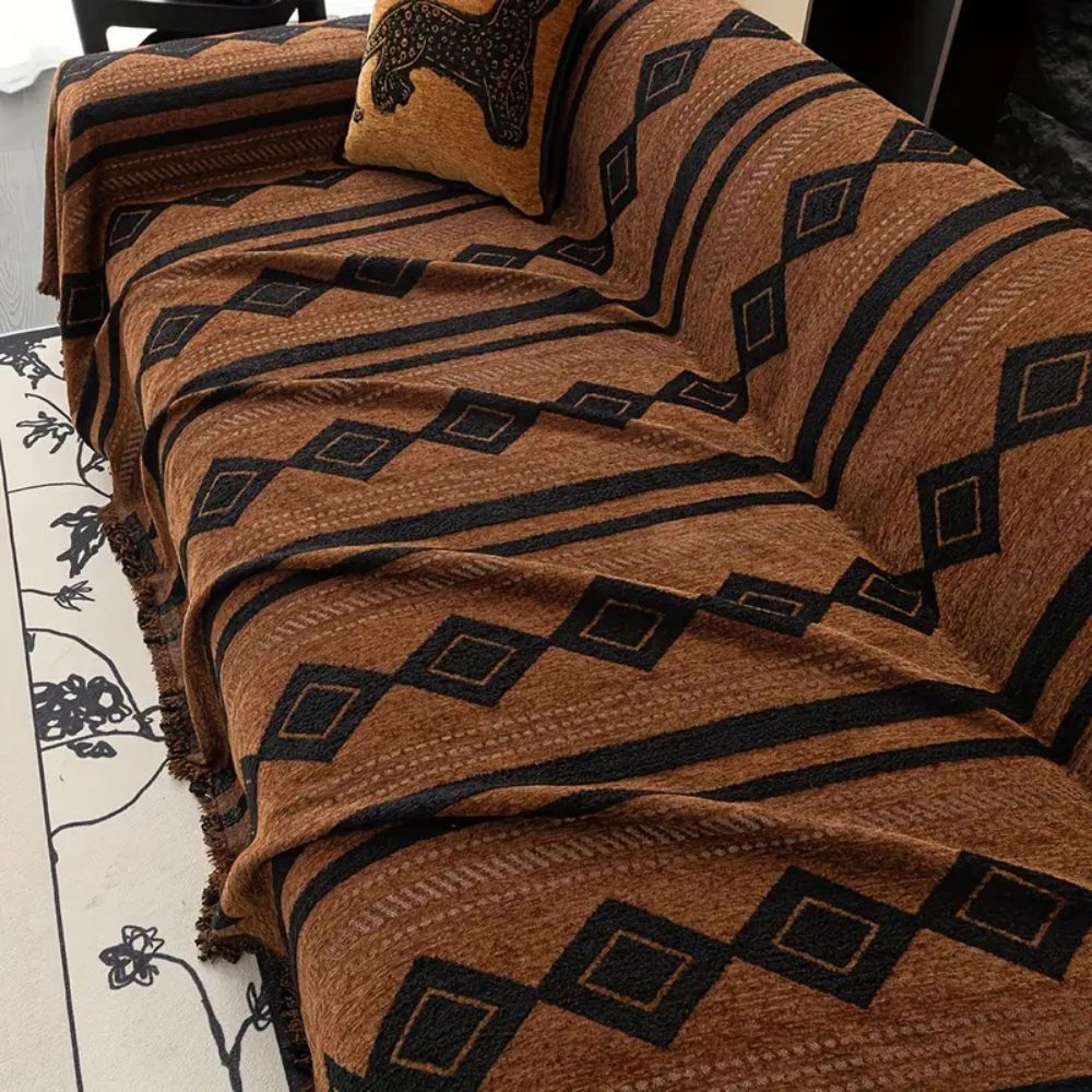 Boho Microfiber Sofa Cover in Vibe Tide