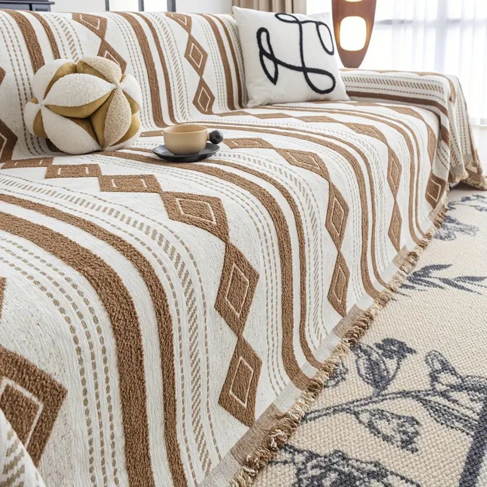 Boho Microfiber Sofa Cover in Vibe Tide