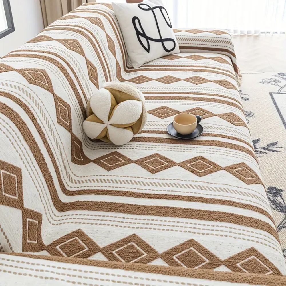 Boho Microfiber Sofa Cover in Vibe Tide Design