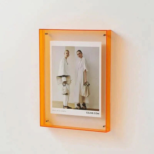 Vibrant Acrylic Floating Photo Frame with Colored Edges