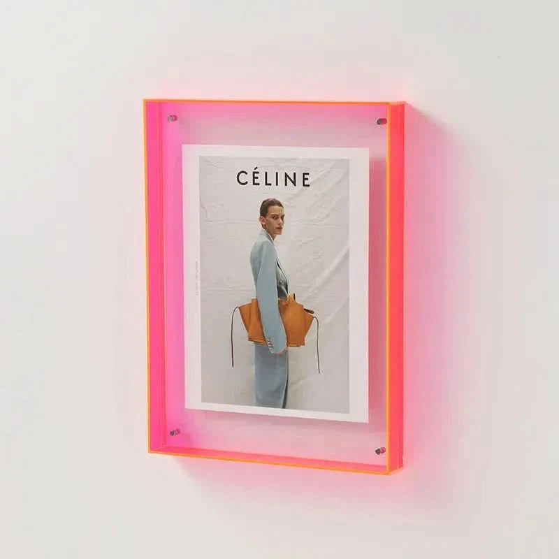 Vibrant Acrylic Floating Photo Frame with Colored Edges