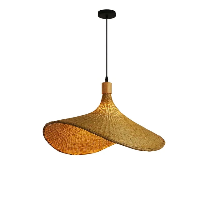 Bamboo Pendant Light with Artisan Woven Design