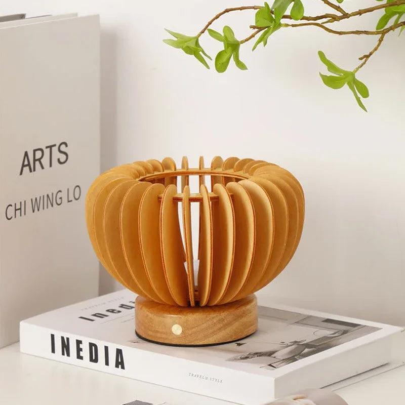 Flexible Wooden Table Lamp with Touch Controls