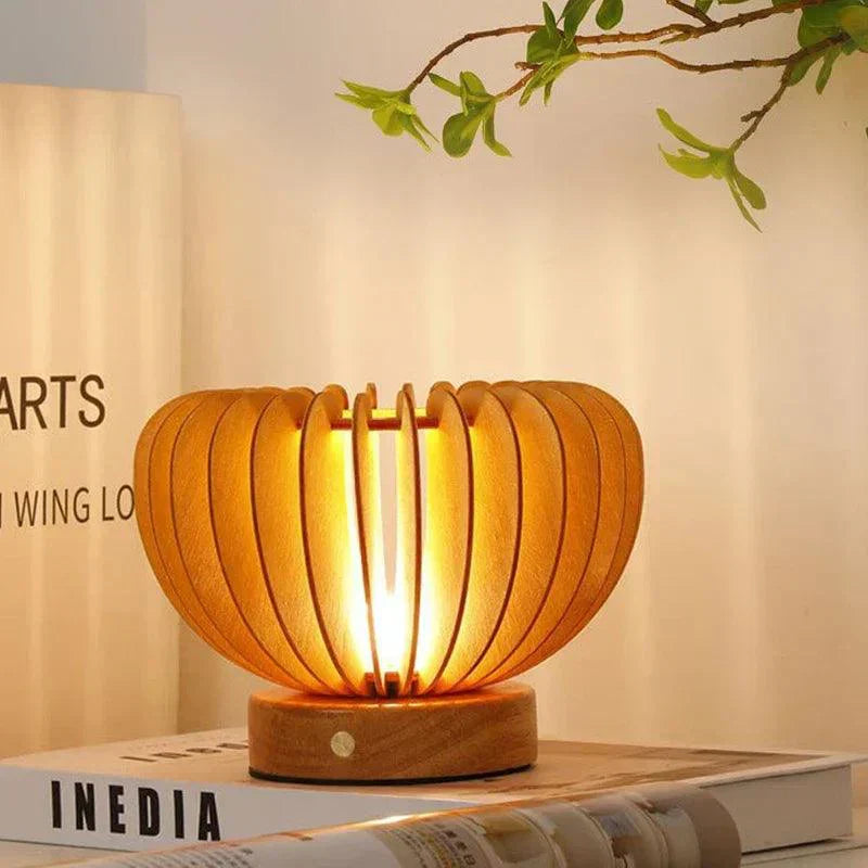 Flexible Wooden Table Lamp with Touch Controls