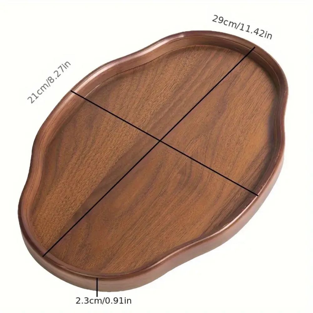 Rustic Bamboo Serving Tray with Unique Irregular Shape