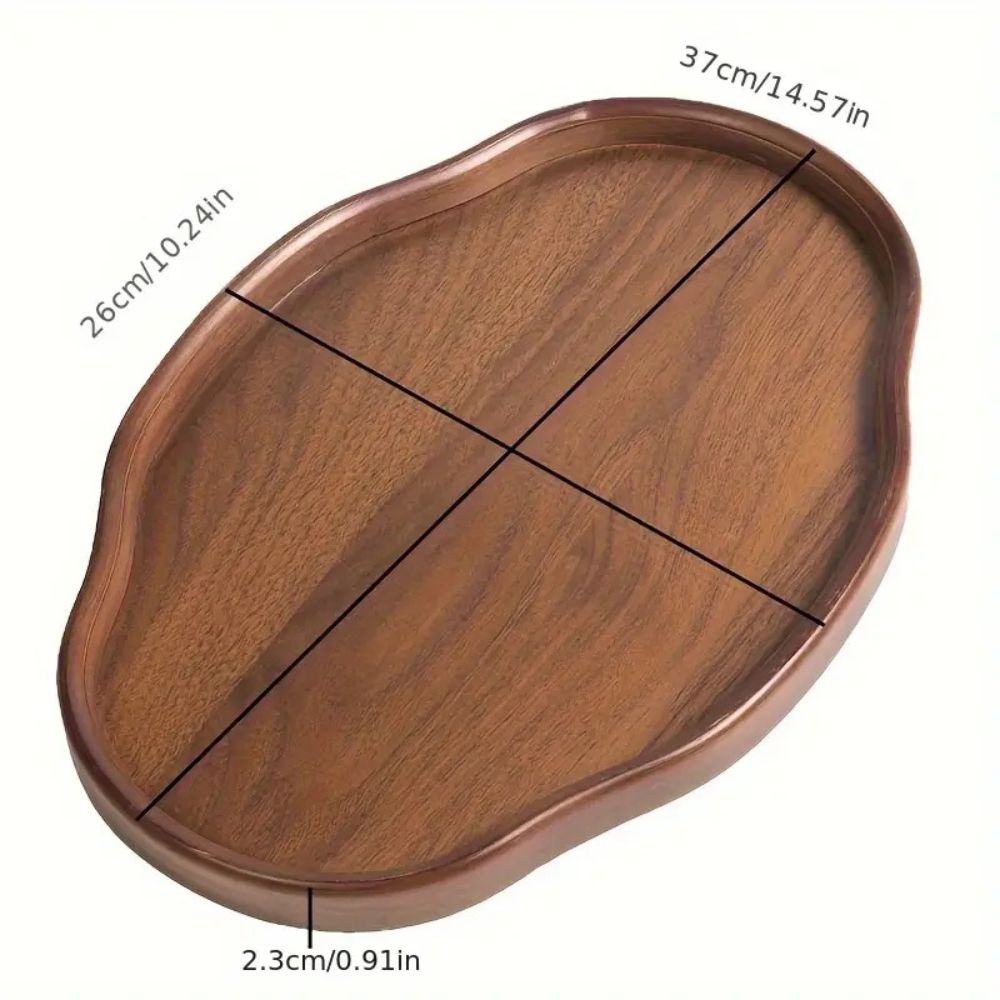 Rustic Bamboo Serving Tray with Unique Irregular Shape