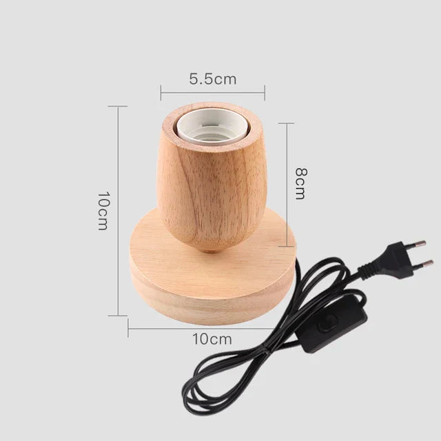 Retro Wooden Table Lamp with Light Ball - Cozy Decorative Lighting